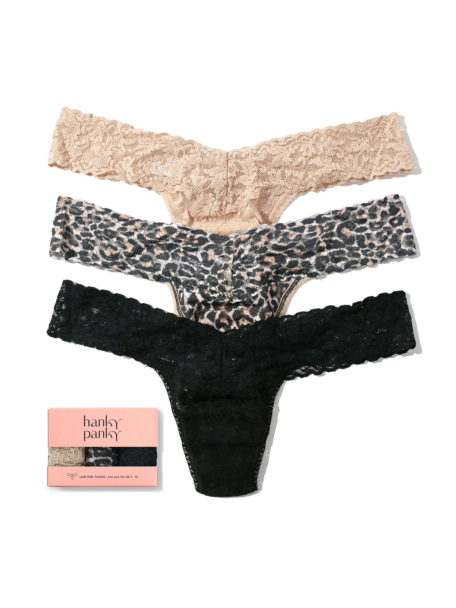 Image of 3 Pack Low Rise Thongs Classic Leopard Sale