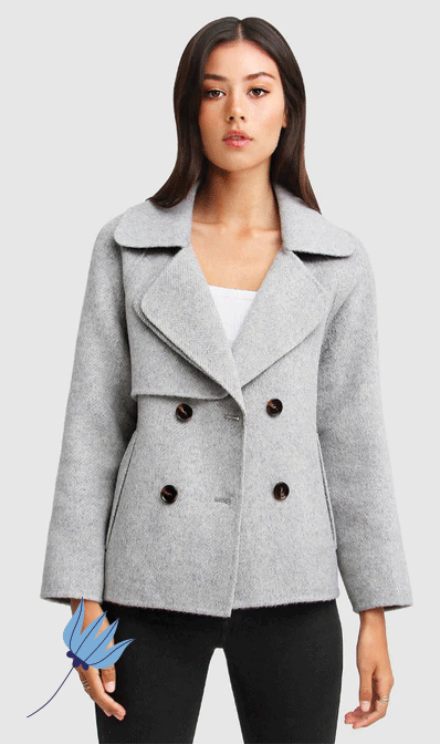 I'm Yours Wool Blend Peacoat - Grey
