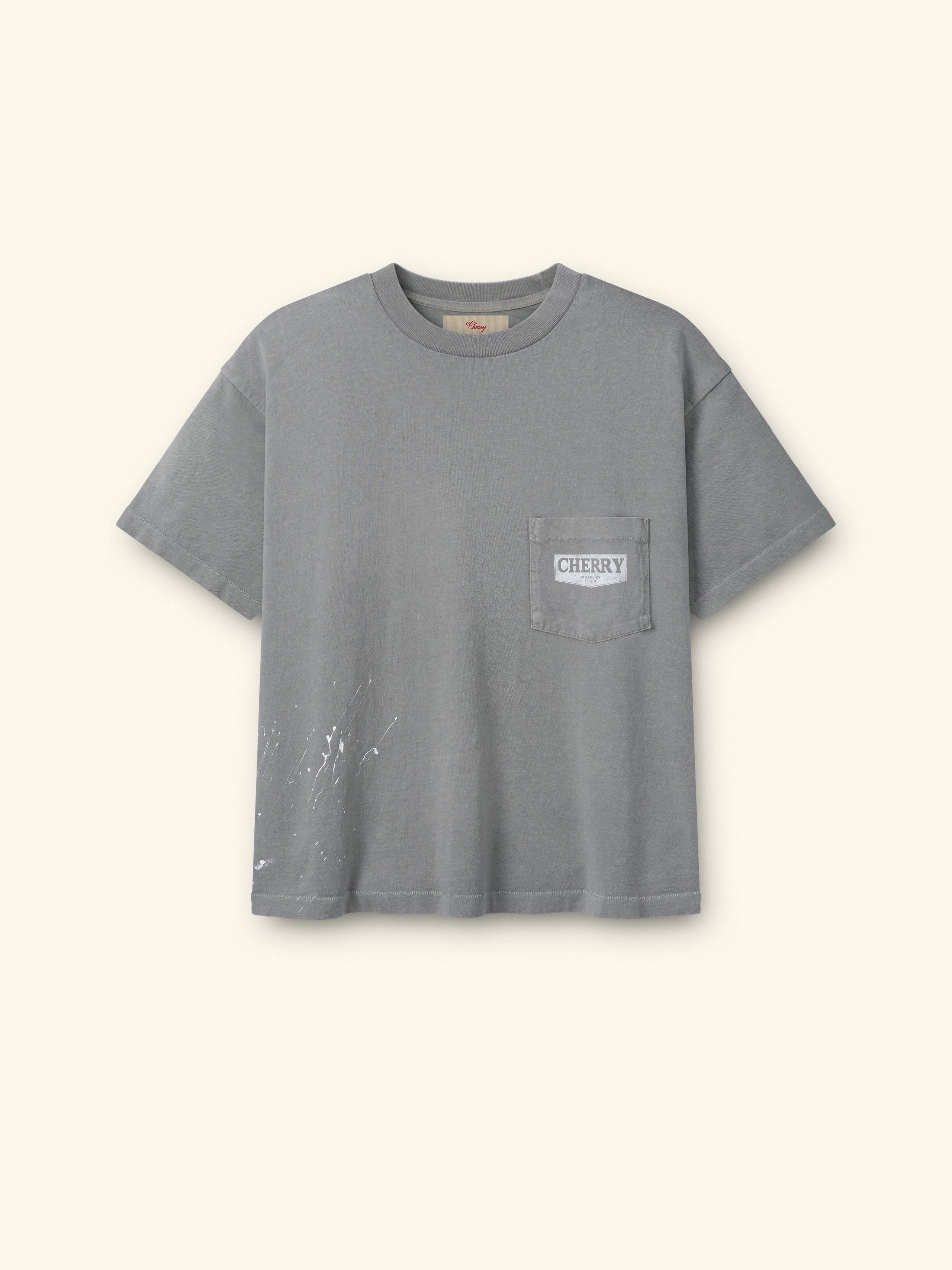 Image of Chevron Boxy Pocket T-Shirt (Smoke)