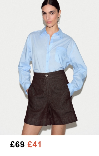 Denim Patch Pocket Short