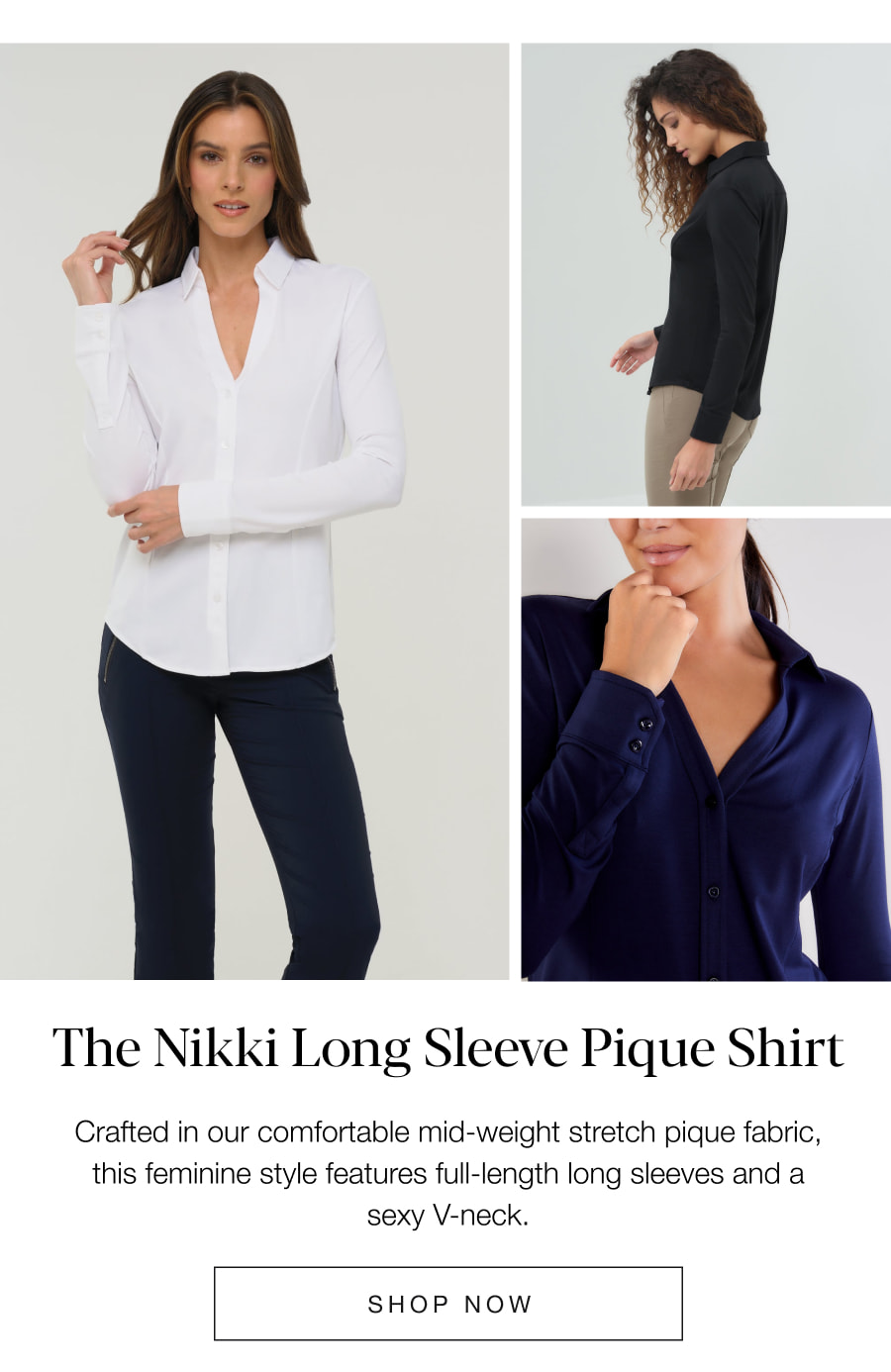 The Nikki Long Sleeve Pique Shirt