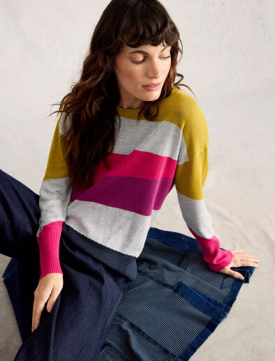 Shop Olive Colourblock Jumper