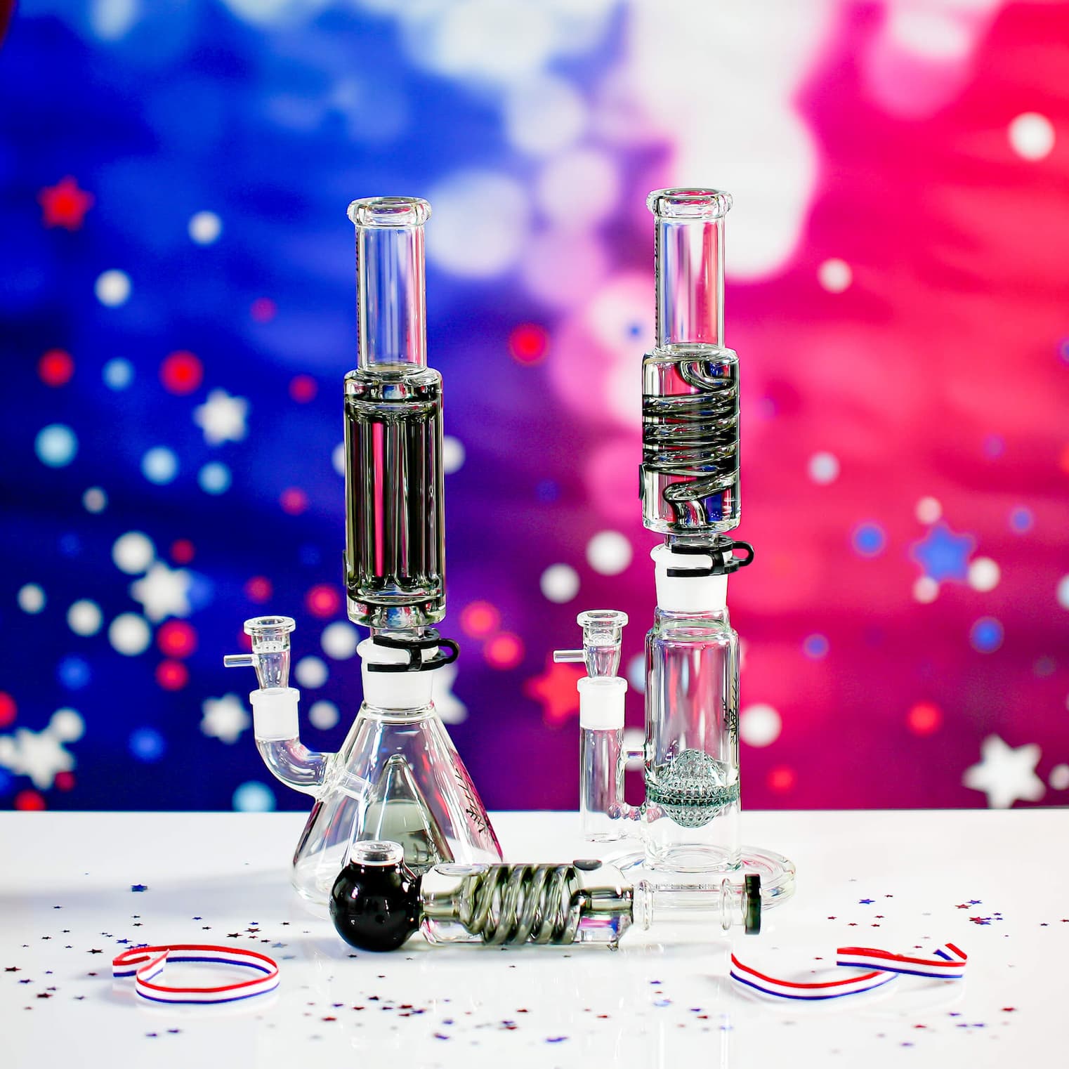 Freeze Pipe glass collection with glycerin cooling chambers