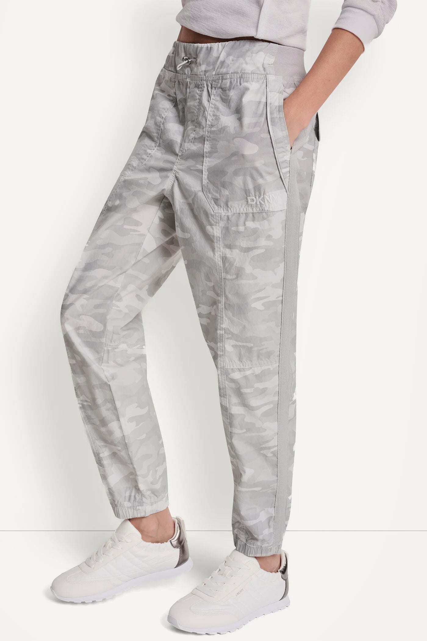 Image of COTTON-POPLIN HIGH-RISE SLIM UTILITY JOGGER