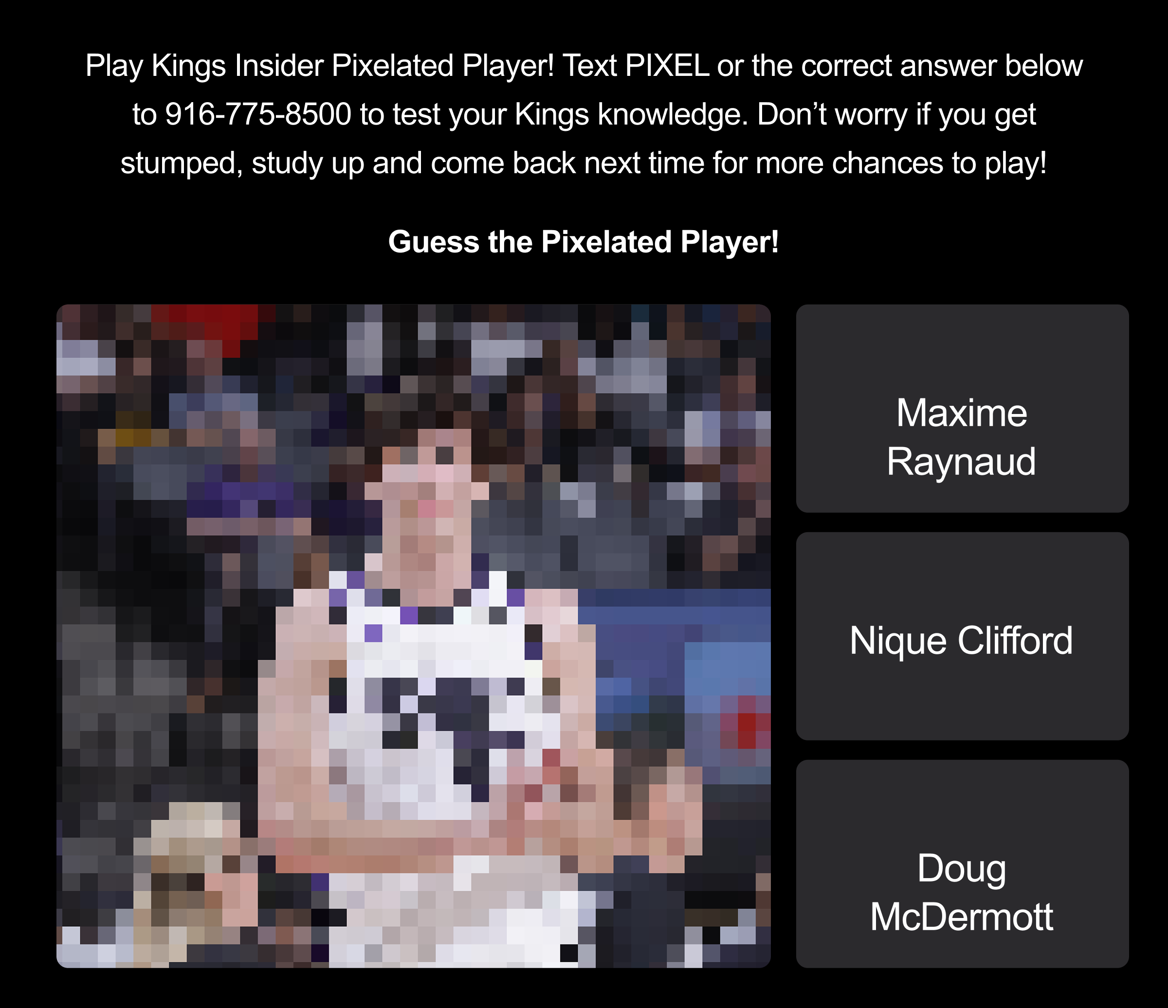 Kings Insider Pixelated Player