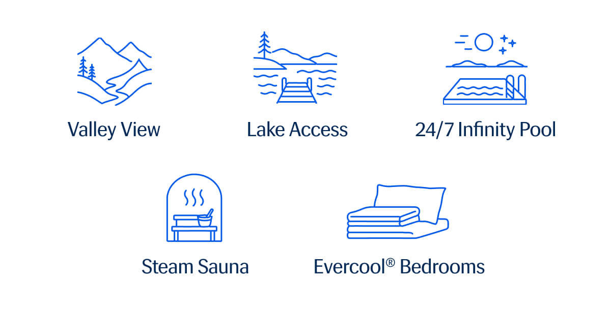 Valley View| Lake Access | 24/7 Infinity Pool | Steam Sauna | Evercool Bedrooms 