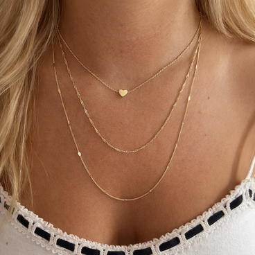 Multi Strand 18ct Gold Plated Heart Necklace