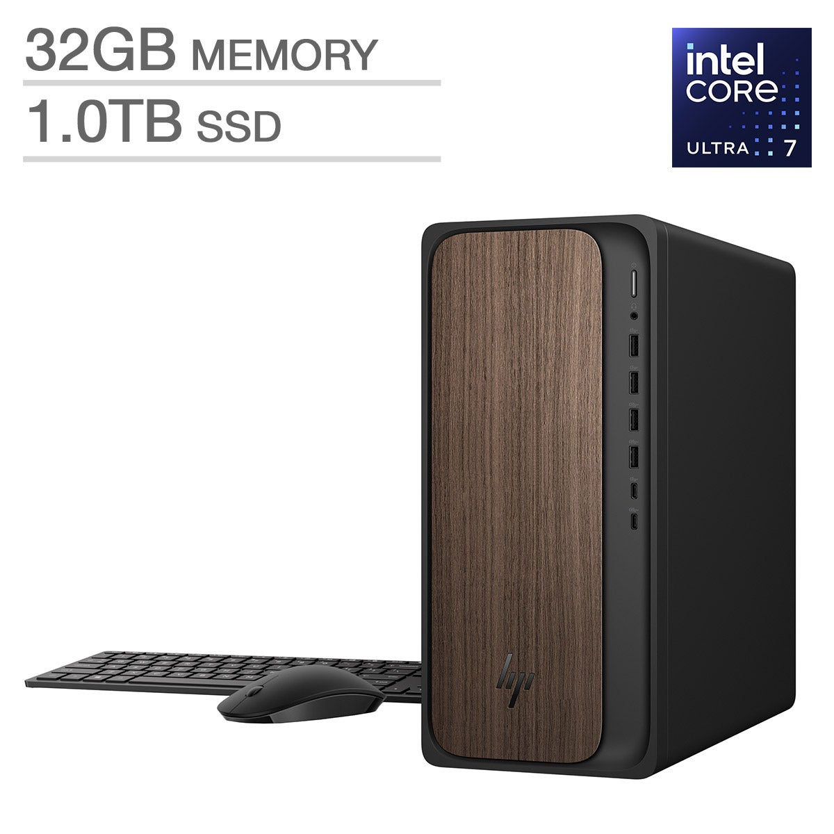 HP OmniDesk Desktop Tower with Intel Core Ultra 7 Processor and Intel Graphics