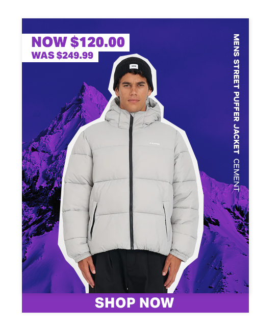 MENS STREET PUFFER JACKET CEMENT