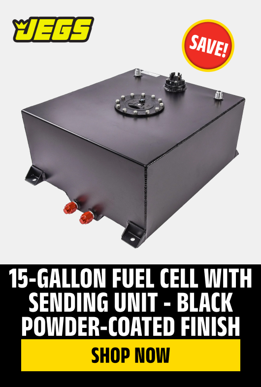 15-Gallon Fuel Cell with Sending Unit - Black Powder-Coated Finish