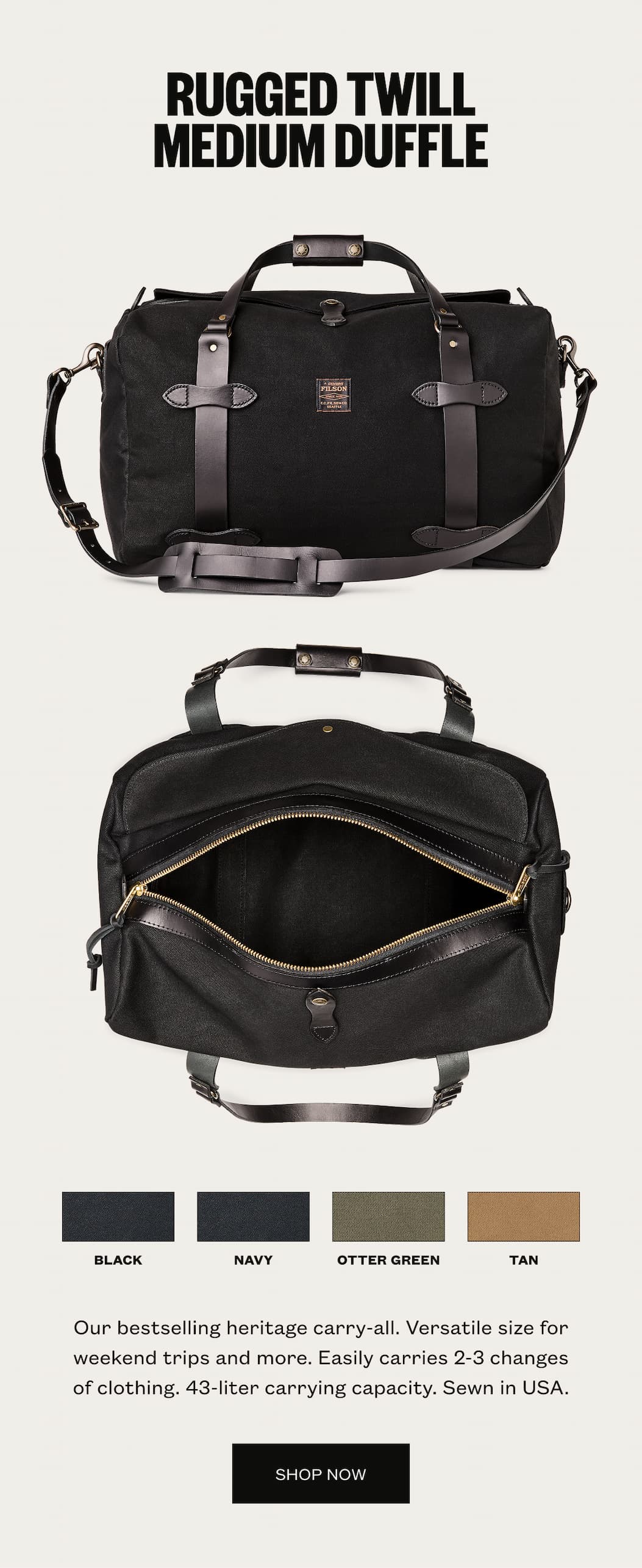 Rugged Twill Medium Duffle