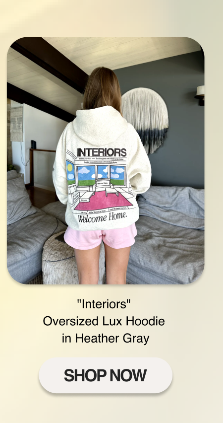 "Interiors" Oversized Lux Hoodie in Heather Gray