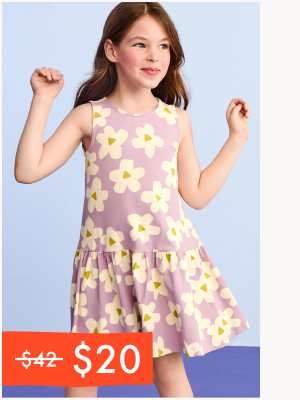 Sleeveless Drop Waist Peplum Dress | Ecru Flowers on Purple