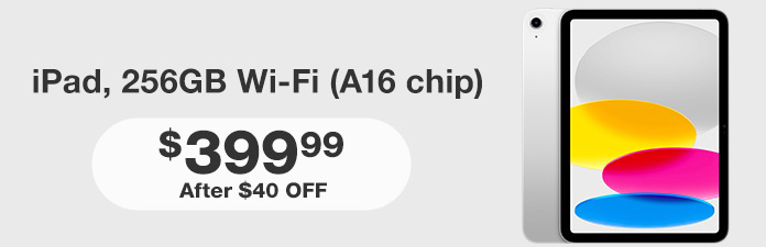 iPad, Wi-FI A16 chip $40 OFF