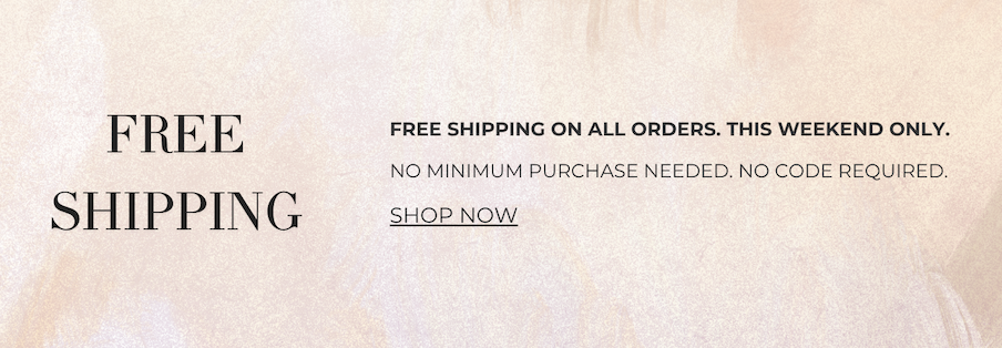 Freeshipping on all orders. This weekend Only. 