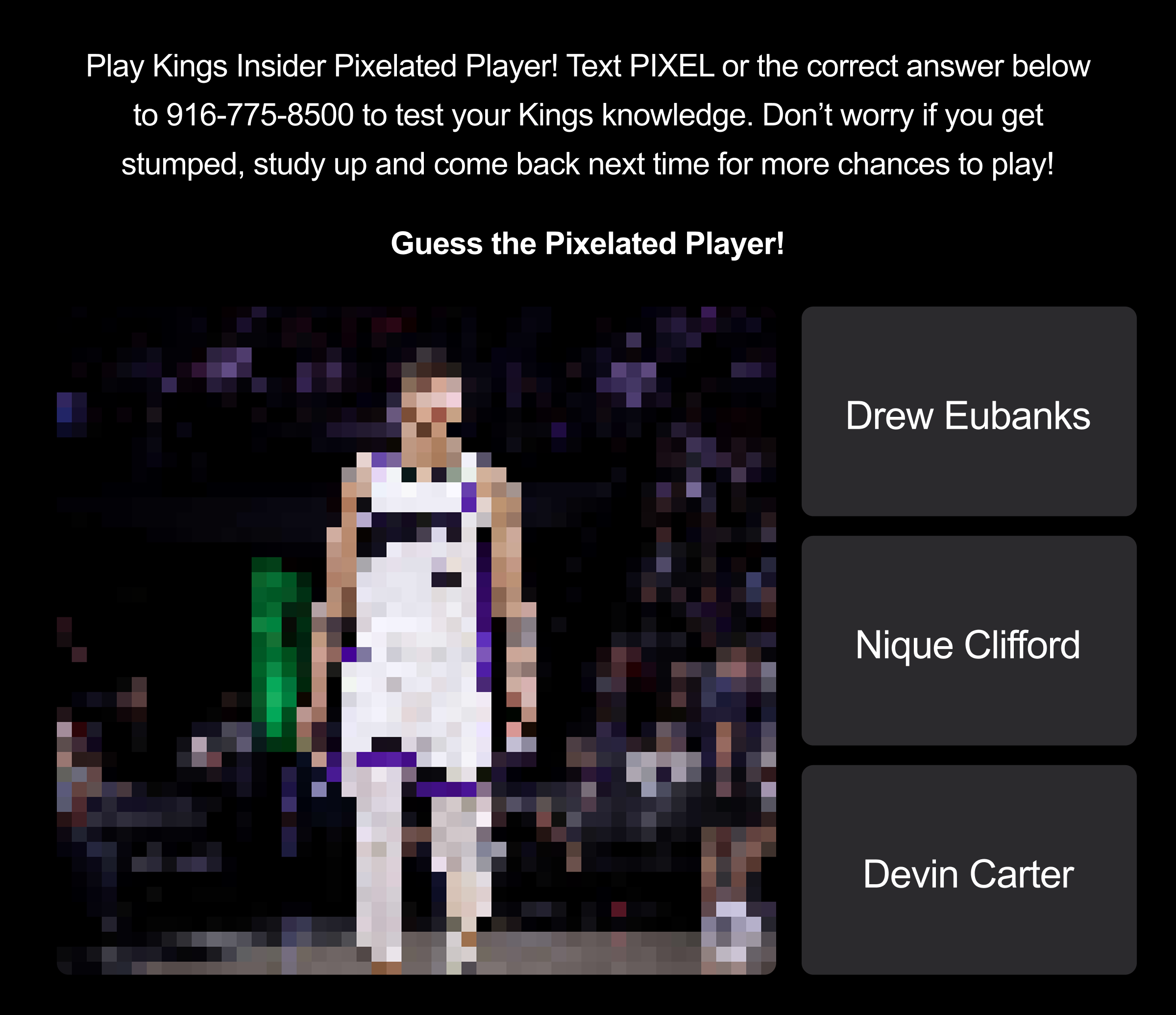 Kings Insider Pixelated Player Kings Insider Pixelated Player