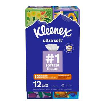 Kleenex Ultra Soft Facial Tissue, 3-Ply, 85-Count, 12-Pack