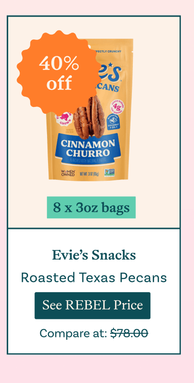 40% off Evie's Snacks