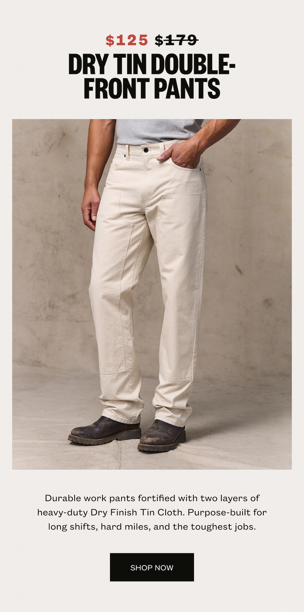 Dry Tin Cloth Double Front Pants