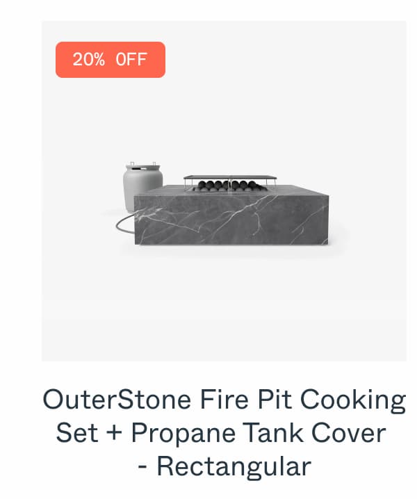 OuterStone Fire Pit Cooking Set + Propane Tank Cover  - Rectangular