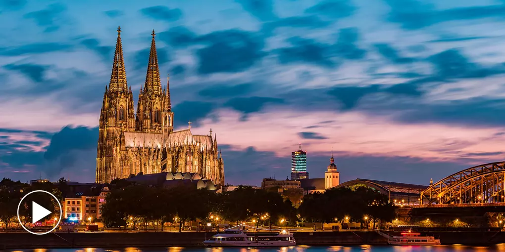 Cathedral Bridge Rhine Dark Sky Cologne