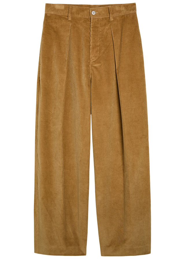 JW ANDERSON Pleated straight-leg corduroy trousers