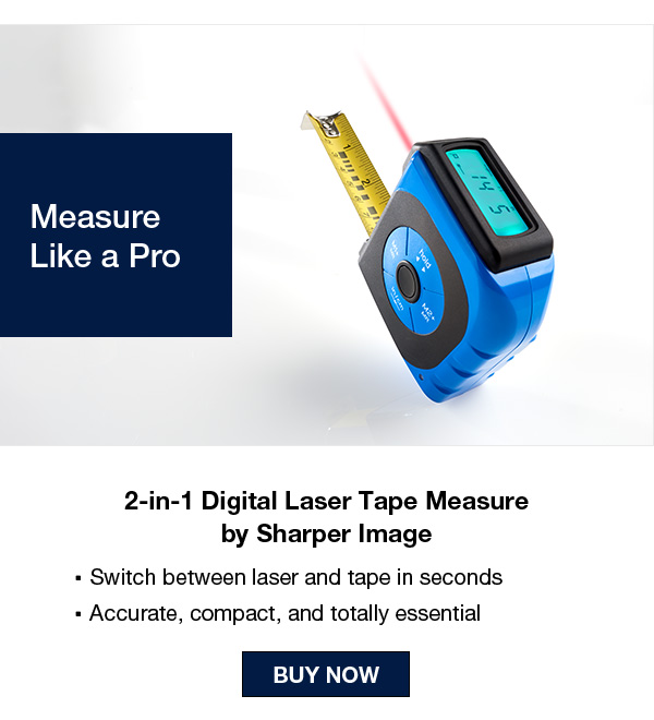 2-in-1 Digital Laser Tape Measure by Sharper Image