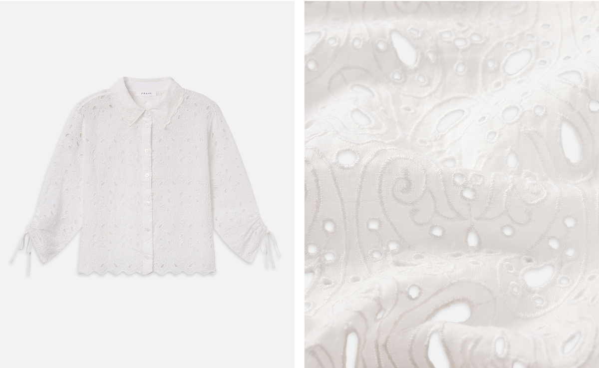 THE PAISLEY EYELET CINCH IN WHITE