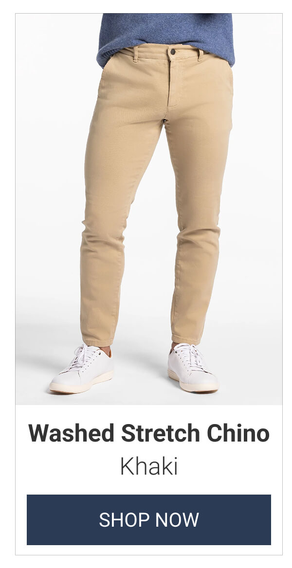 Khaki Washed Stretch Chino
