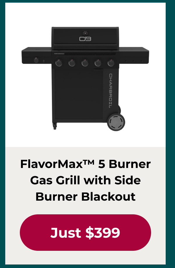Flavormax™ 5 Burner Gas Grill with Side Burner Blackout
