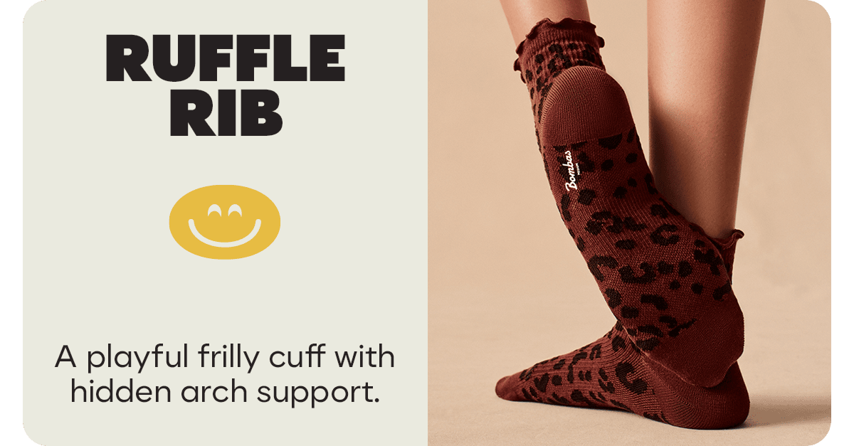 RUFFLE RIB. A playful frilly cuff with hidden arch support.