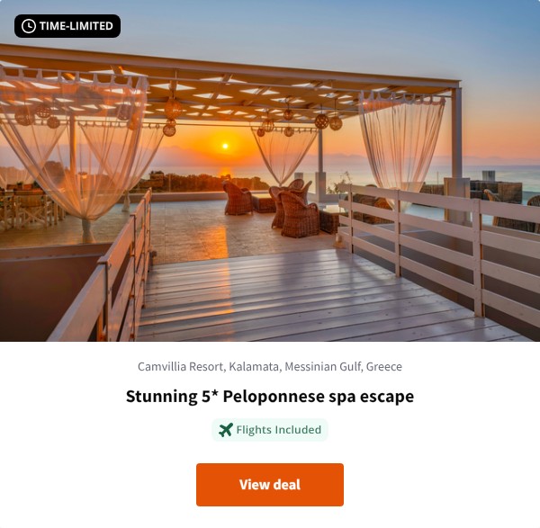 Stunning 5* Peloponnese spa escape