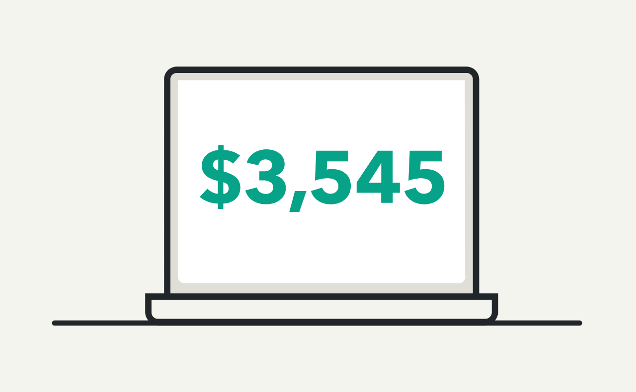 Computer monitor screen with a red check mark