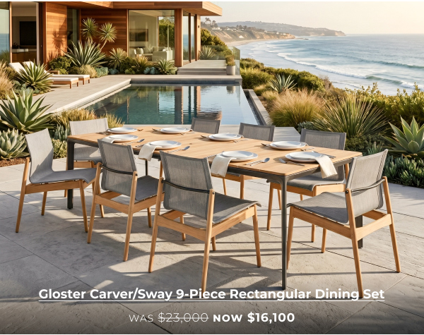 Gloster Carver Sway 9 Piece Rectangular Dining Set