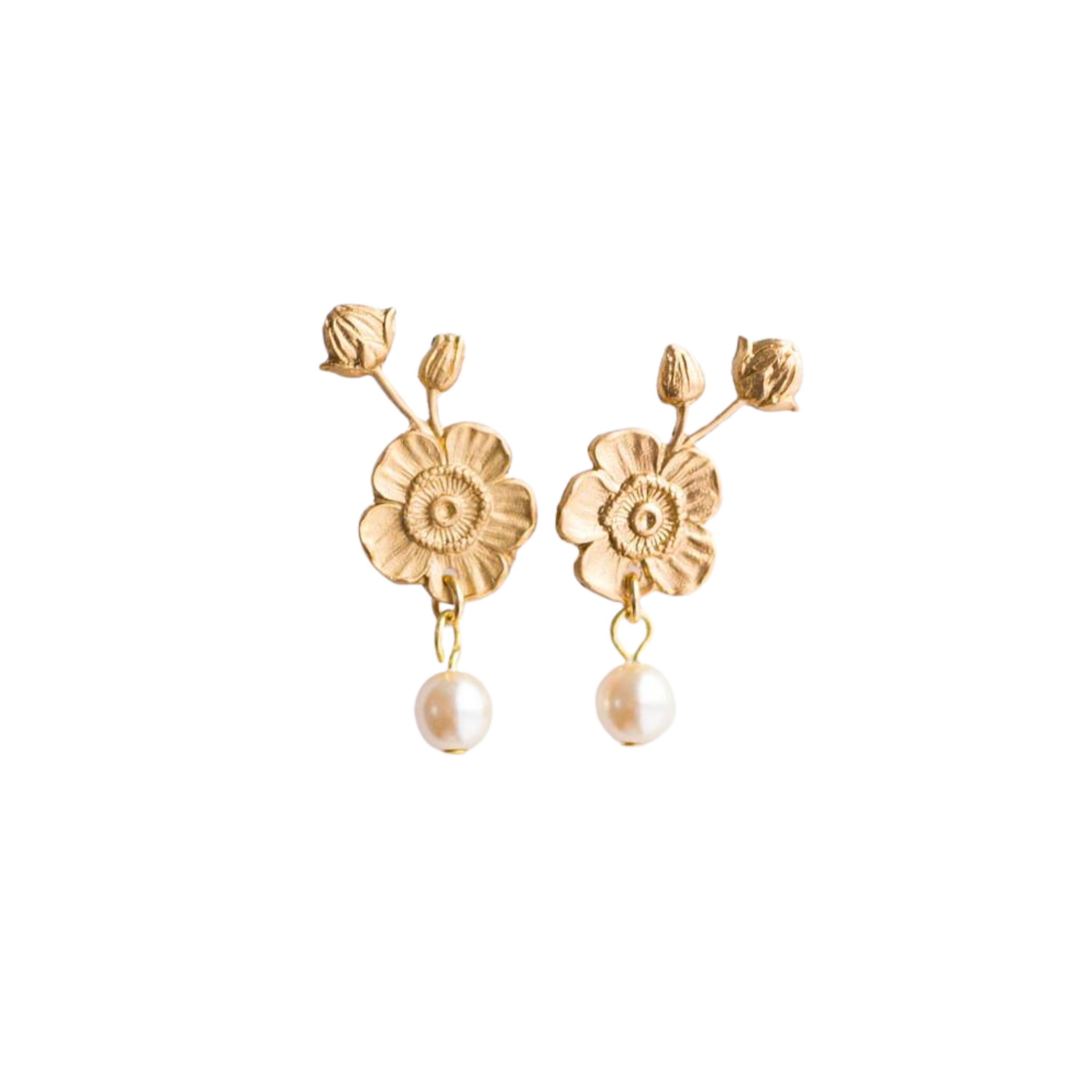 Image of Flower and Pearl Earring