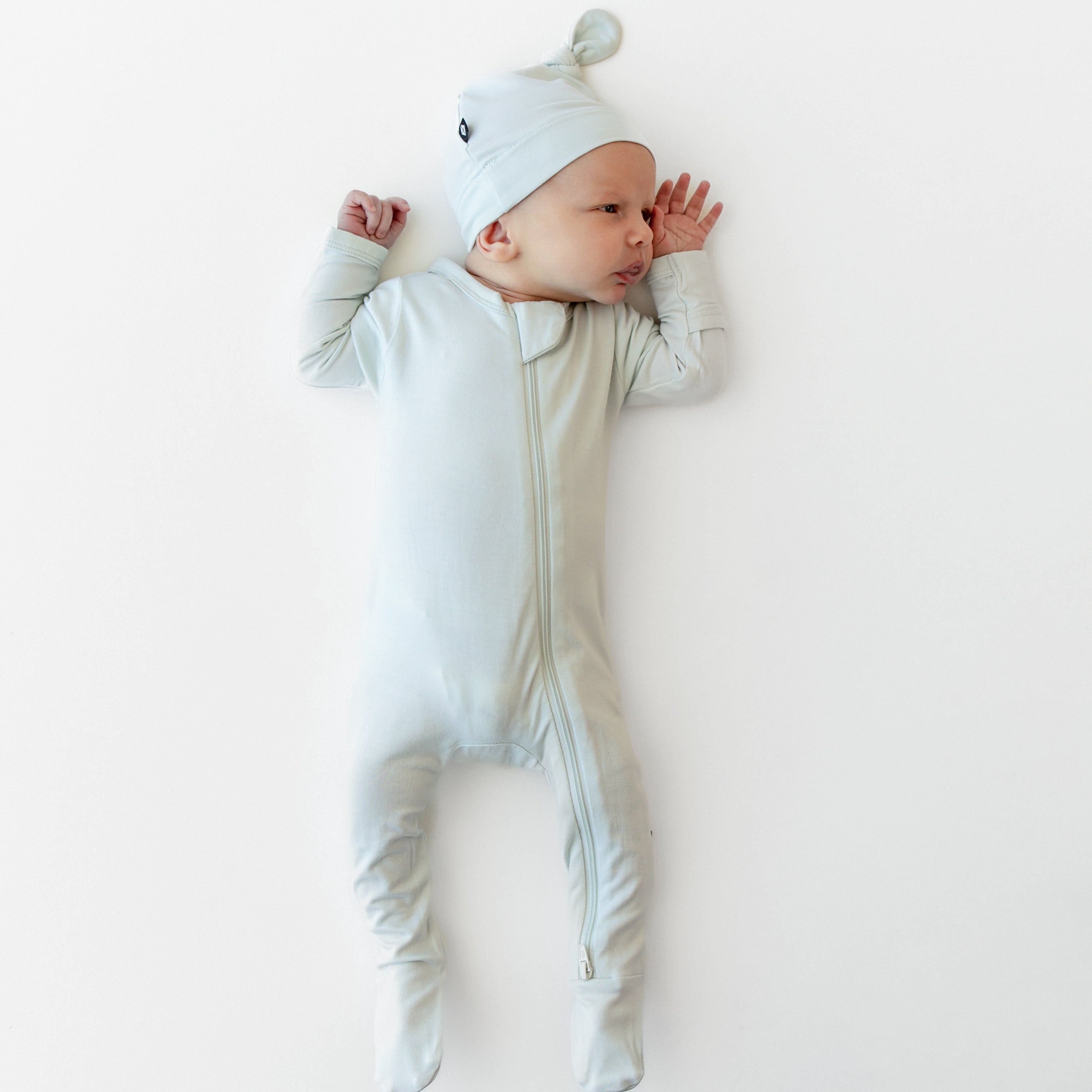 Image of Zippered Footie in Dew