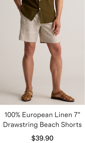 100% European Linen 7 Drawstring Beach Shorts