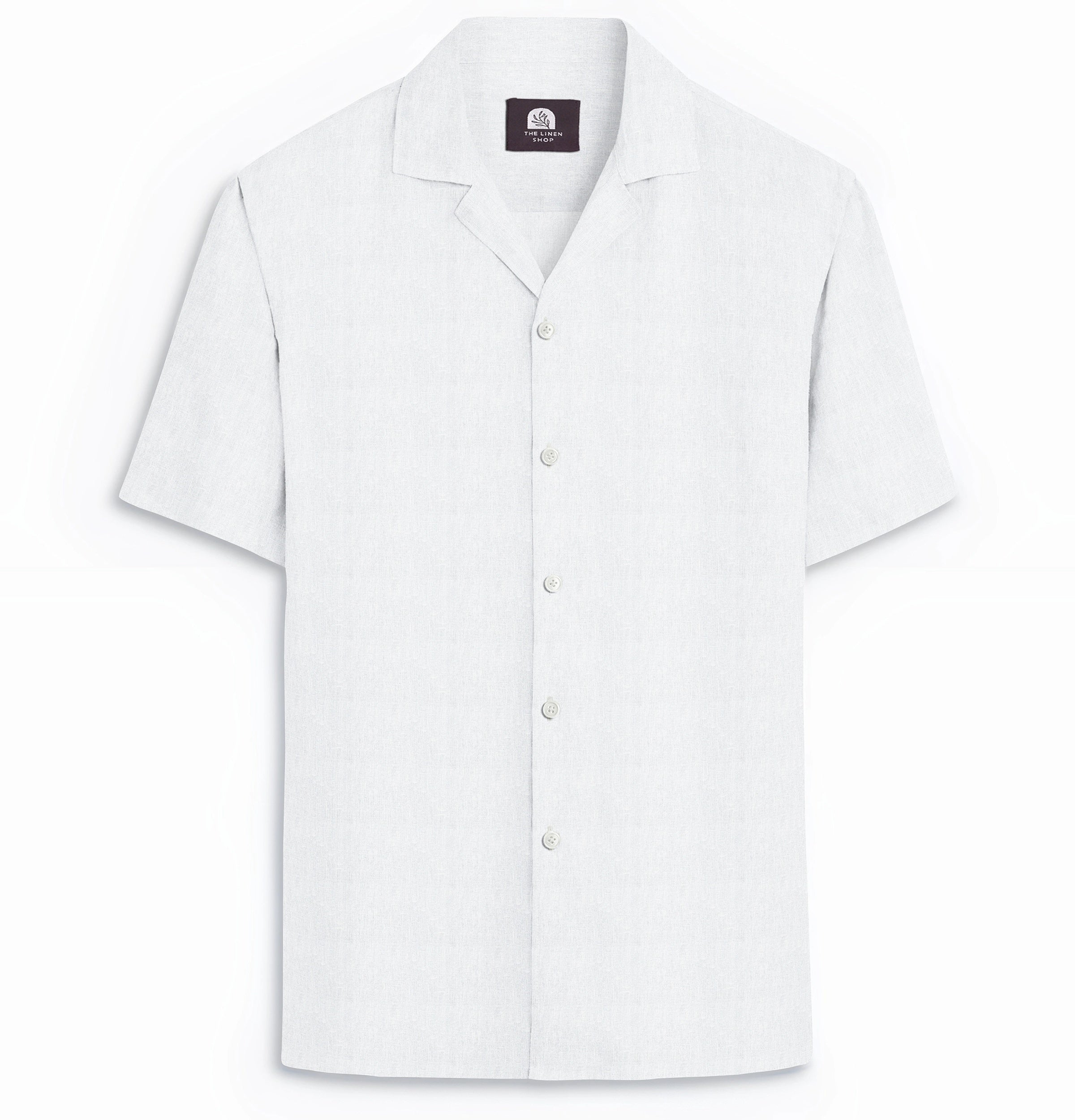 Image of Camp Collar Linen Shirt in White