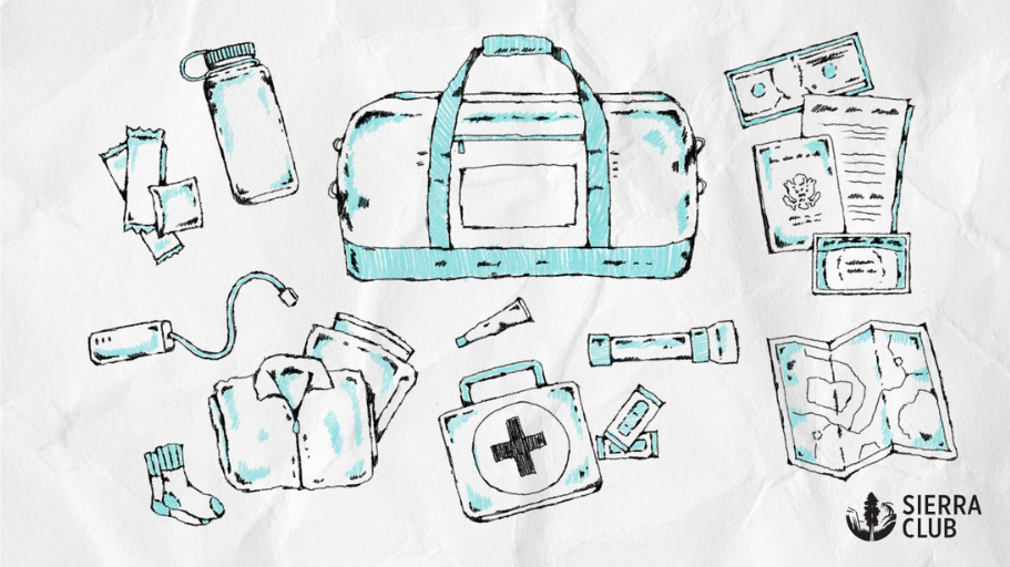 Graphic of a climate go bag