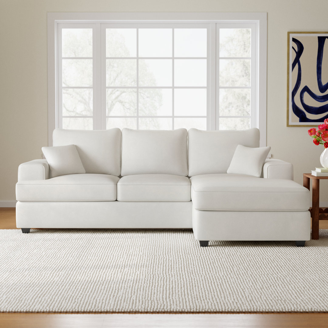 Alden 100'' Upholstered L shape Sofa with Convertible Chaise