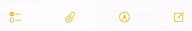 Bottom of the notes app