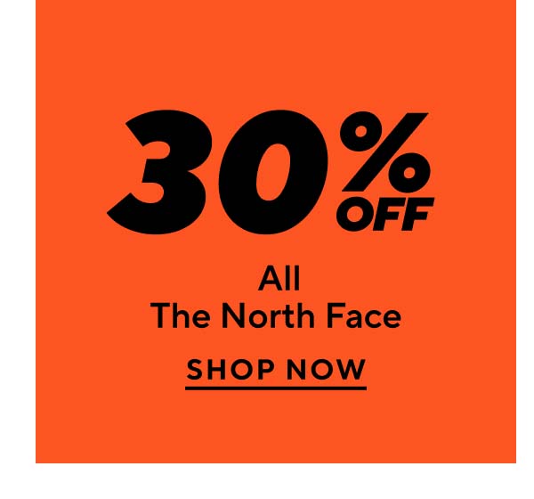 30% Off All The North Face