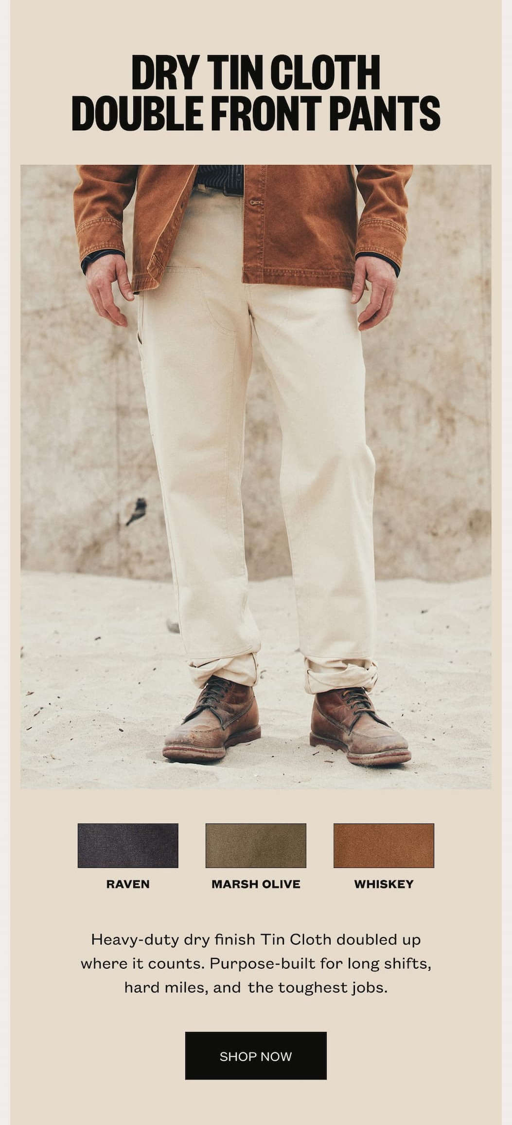 Dry Tin Cloth Double Front Pants