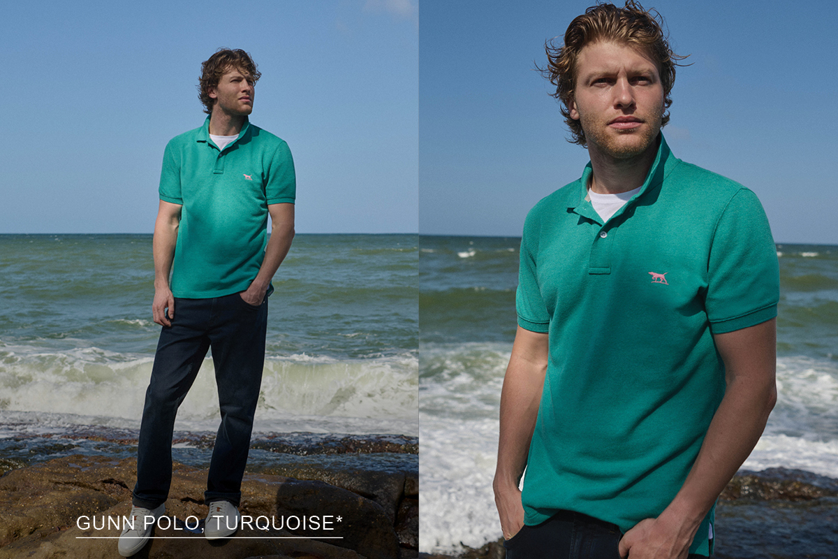 Shop The Gunn Sports Fit Polo, Turquoise online and instore at Rodd & Gunn