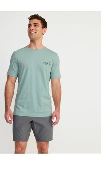 jockey outdoors heritage graphic short sleeve t-shirt image on model