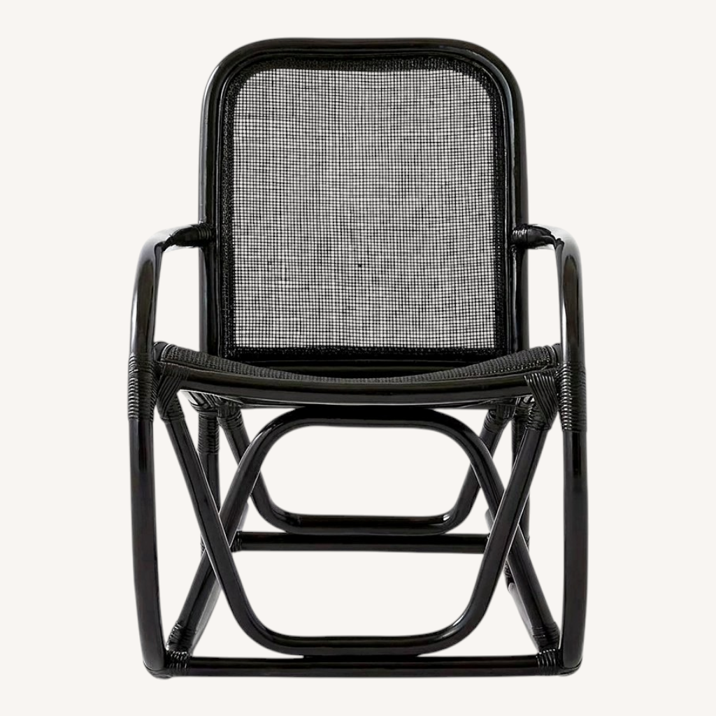 Image of CB2 Portofino Black Rattan Accent Chair