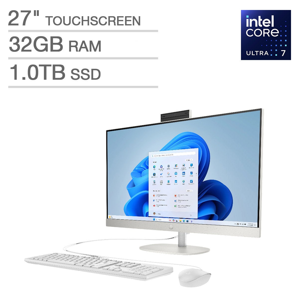 HP 27-inch All-in-One Touchscreen Desktop with Intel Core Ultra 7 Processor