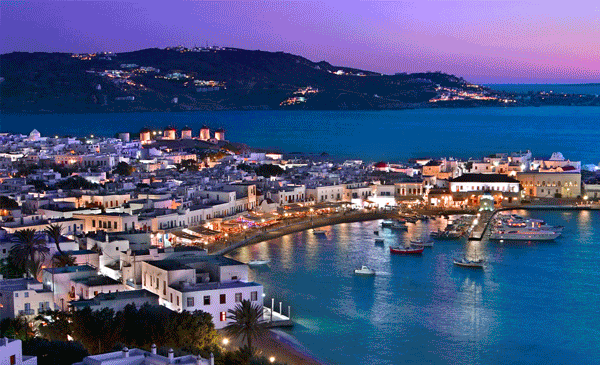 MYKONOS AFTER DARK.  MYKONOS AT DAWN. BOTH YOURS.