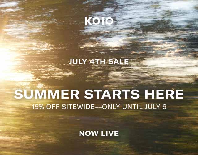 KOIO July 4th Sale Summer Starts Here 15% Off Sitewide—Only Until July 6 Now Live