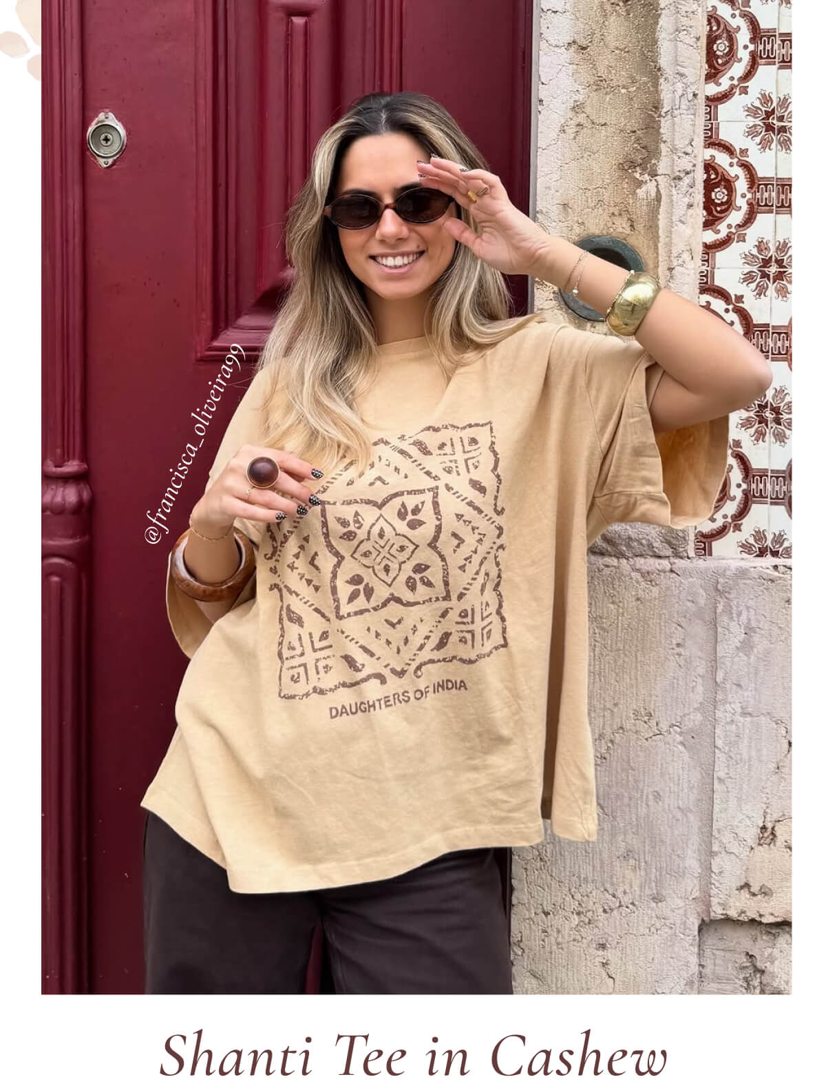 Shanti Tee in Cashew